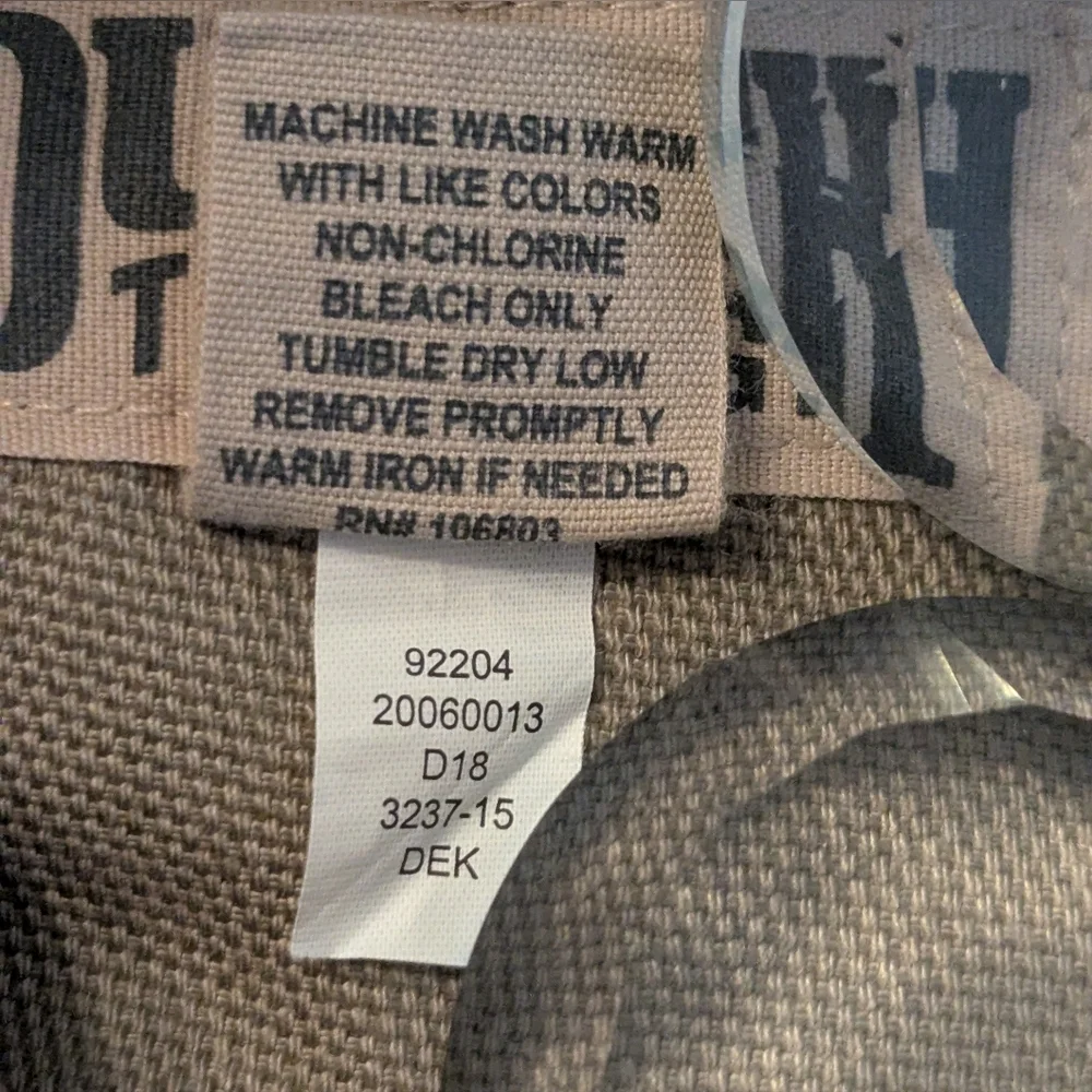 Duluth Dessert Khaki Tan Fire Hose Relaxed Fit Cotton Cargo Pants Men's 36x34